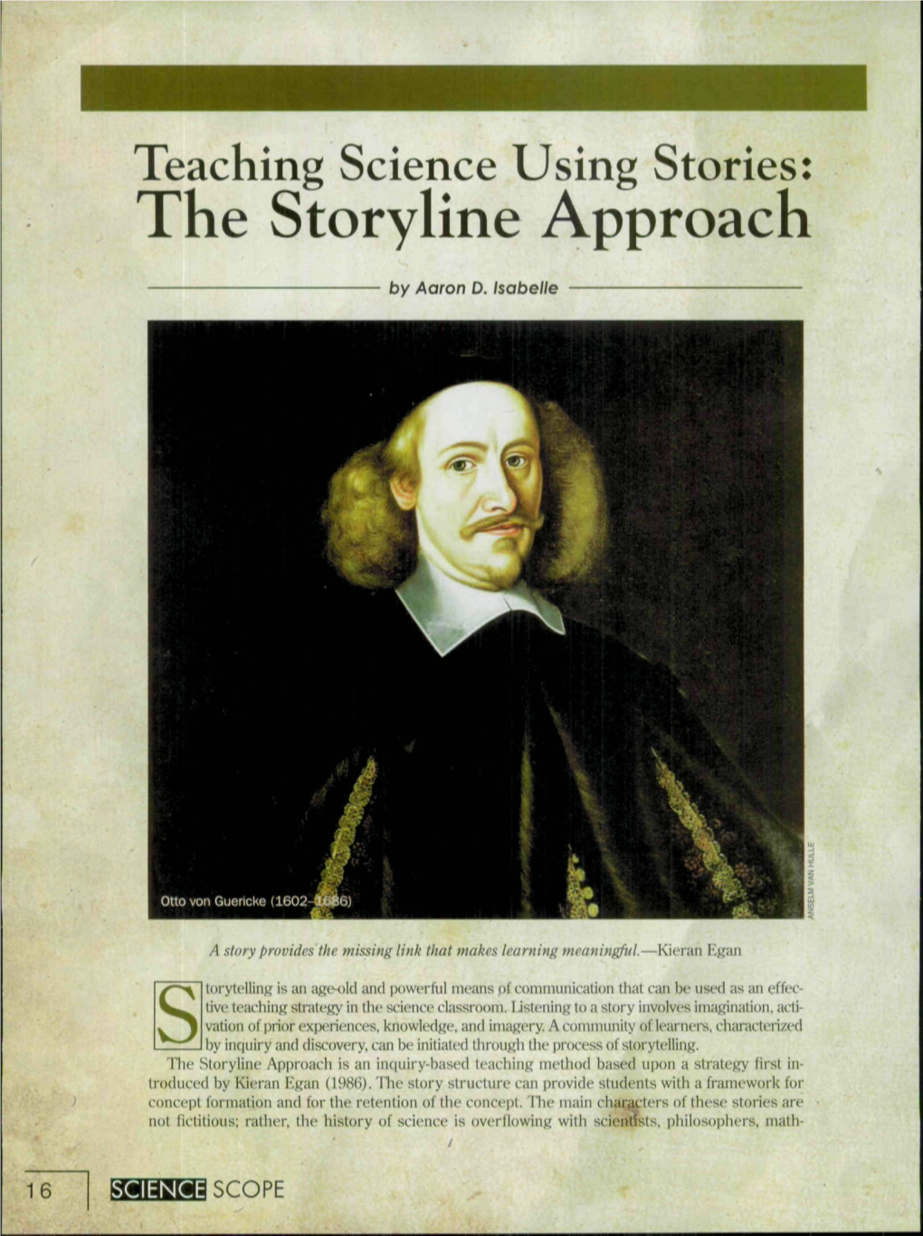 Teaching Science Using Stories: the Storyline Approach