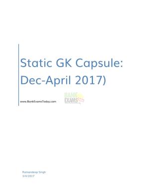 Static GK Capsule: Dec-April 2017)