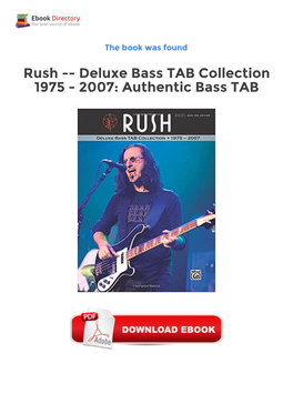 Ebook Rush -- Deluxe Bass TAB Collection 1975