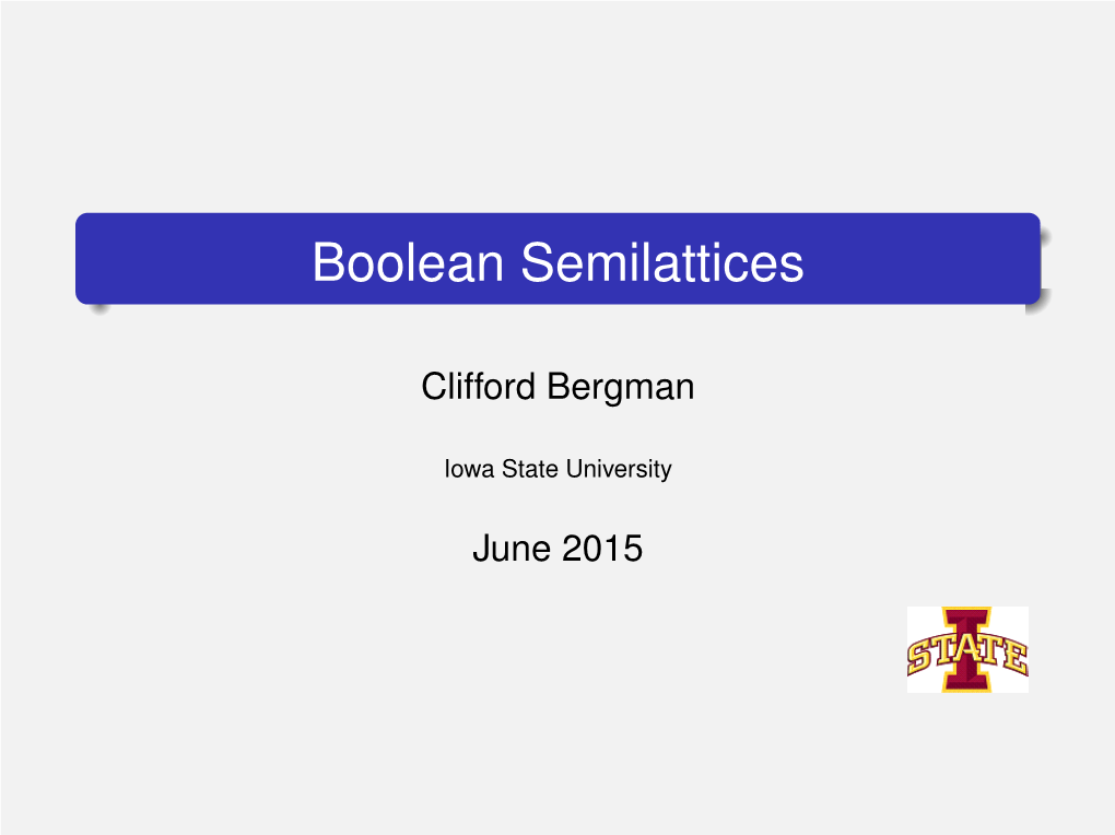 Boolean Semilattices