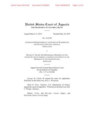 United States Court of Appeals for the DISTRICT of COLUMBIA CIRCUIT