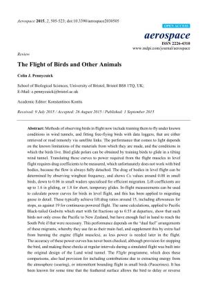 The Flight of Birds and Other Animals