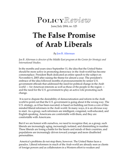 Policyreview the False Promise of Arab Liberals