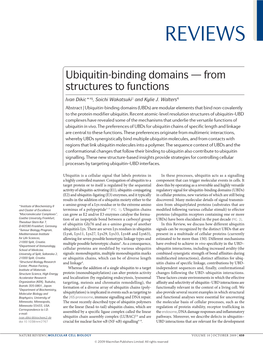 Ubiquitin-Binding Domains — from Structures to Functions