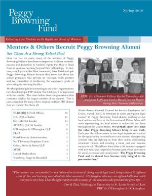 Mentors & Others Recruit Peggy Browning Alumni