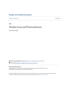 Alasdair Gray and Postmodemism Alan Mcmunnigall