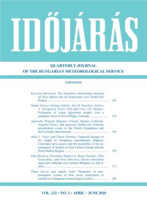 Quarterly Journal of the Hungarian Meteorological Service