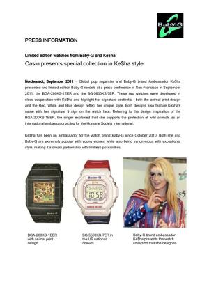 Casio Presents Special Collection in Ke$Ha Style