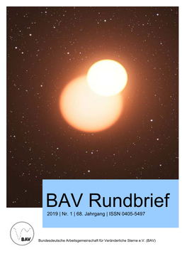 BAV Rundbrief Nr. 1 (2019)