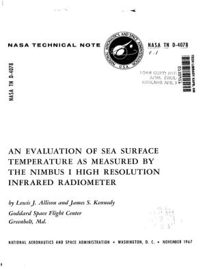 An Evaluation of Sea Surface Temperature As Measured by the Nimbus I High Resolution Infrared Radiometer