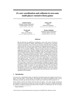 Ex Ante Coordination and Collusion in Zero-Sum Multi-Player Extensive-Form Games