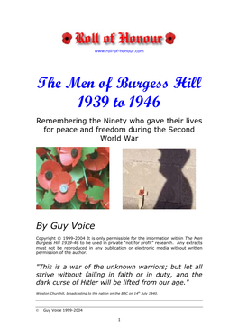 Men of Burgess Hill 1939-1946