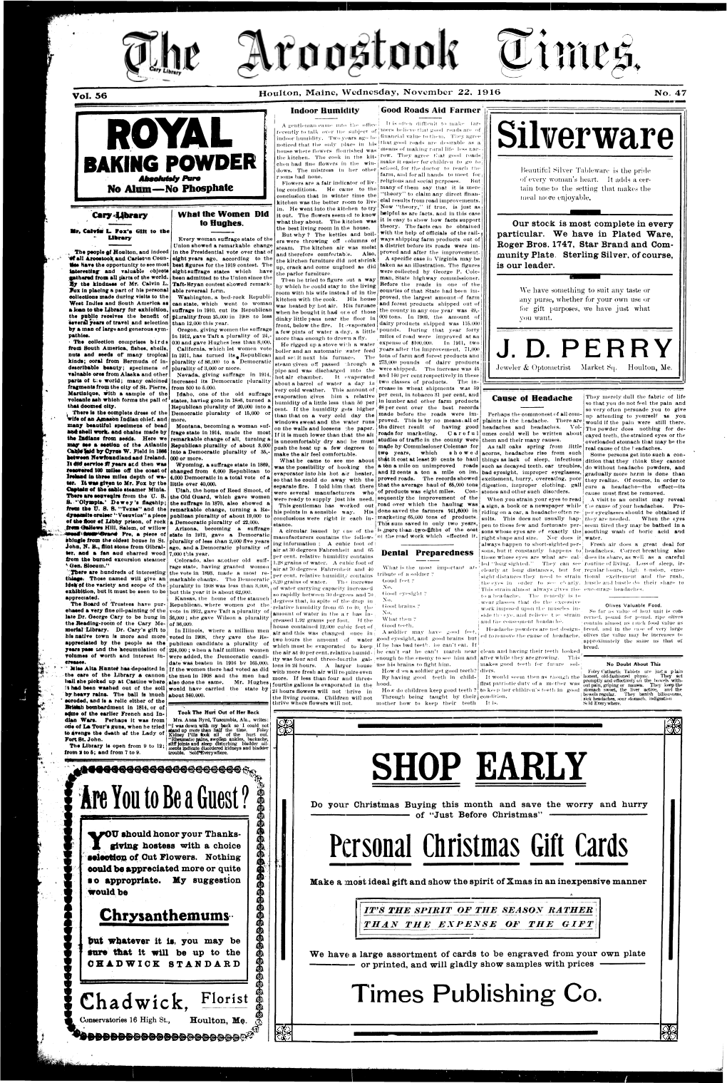 The Aroostook Times, November 22, 1916