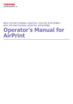 Operator's Manual for Airprint
