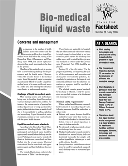 Bio-Medical Liquid Waste