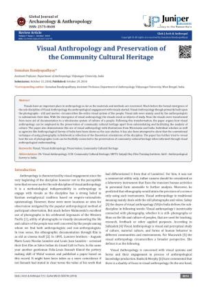 Visual Anthropology and Preservation of the Community Cultural Heritage