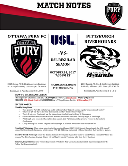 Ottawa Fury Fc Pittsburgh Riverhounds