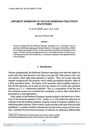Apparent Horizons in Vacuum Robinson-Trautman Spacetimes