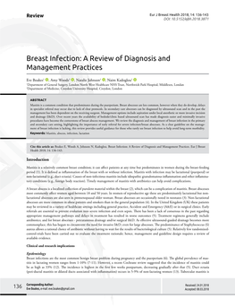 Breast Infection: a Review of Diagnosis and Management Practices
