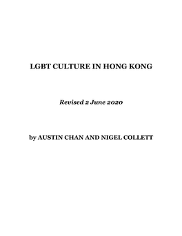 Lgbt Culture in Hong Kong