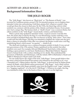 Background Information Sheet the JOLLY ROGER