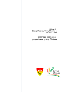 Diagnoza Społeczno – Gospodarcza Gminy Oleśnica