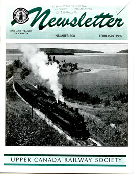 UPPER CANADA RAILWAY SOCIETY 2 * UCRS Newsletter * February 1992