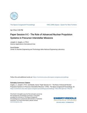 Paper Session II-C-The Role of Advanced Nuclear Propulsion