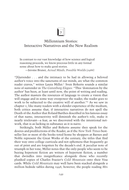 Millennium Stories: Interactive Narratives and the New Realism