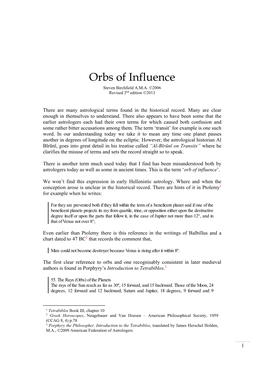 Orbs of Influence Steven Birchfield A.M.A