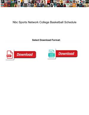 Nbc Sports Network College Basketball Schedule