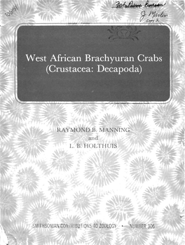 9 West African Brachyuran Crabs (Crustacea: Decapoda)
