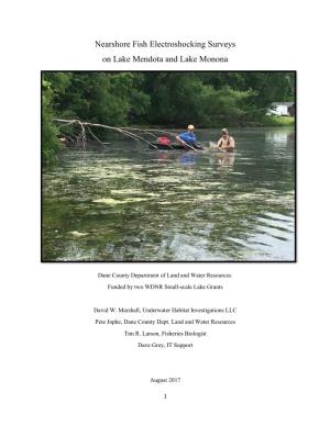 Nearshore Fish Electroshocking Surveys on Lake Mendota and Lake Monona