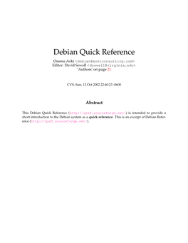 Debian Quick Reference