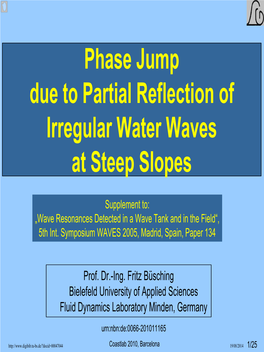Phase Jump Due to Partial Reflection of Irregular Water Waves at Steep Slopes