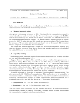 Background on Coding Theory