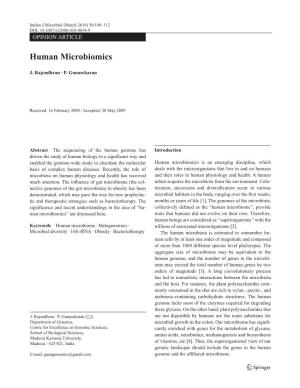 123 Human Microbiomics
