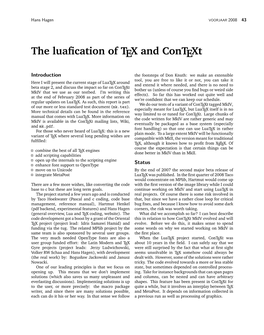 The Luafication of TEX and Context