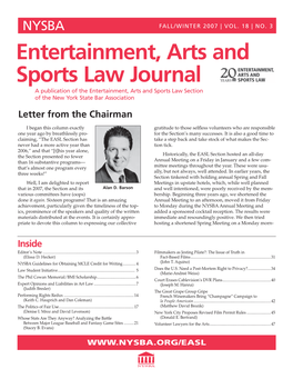 Entertainment, Arts and Sports Law Journal