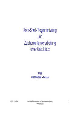 Korn-Shell-Programmierung Und Zeichenkettenverarbeitung Unter Unix/Linux