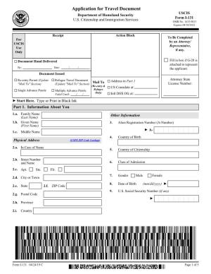 Complete Form I-131, Application for Travel Document