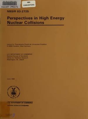 Perspectives in High Energy Nuclear Collisions