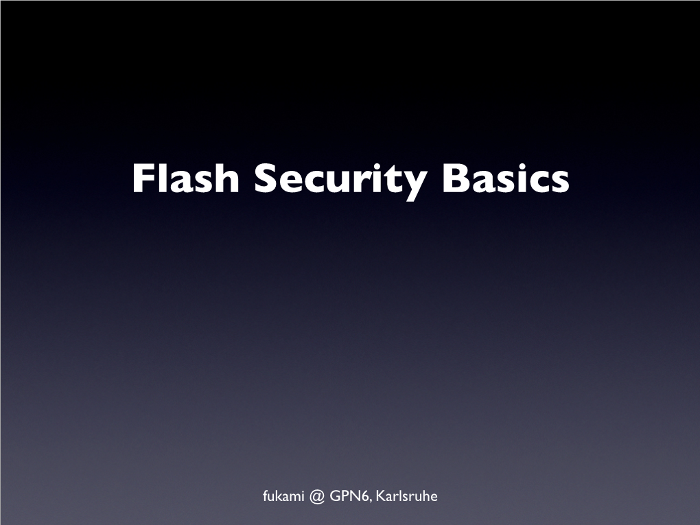 Flash Security Basics