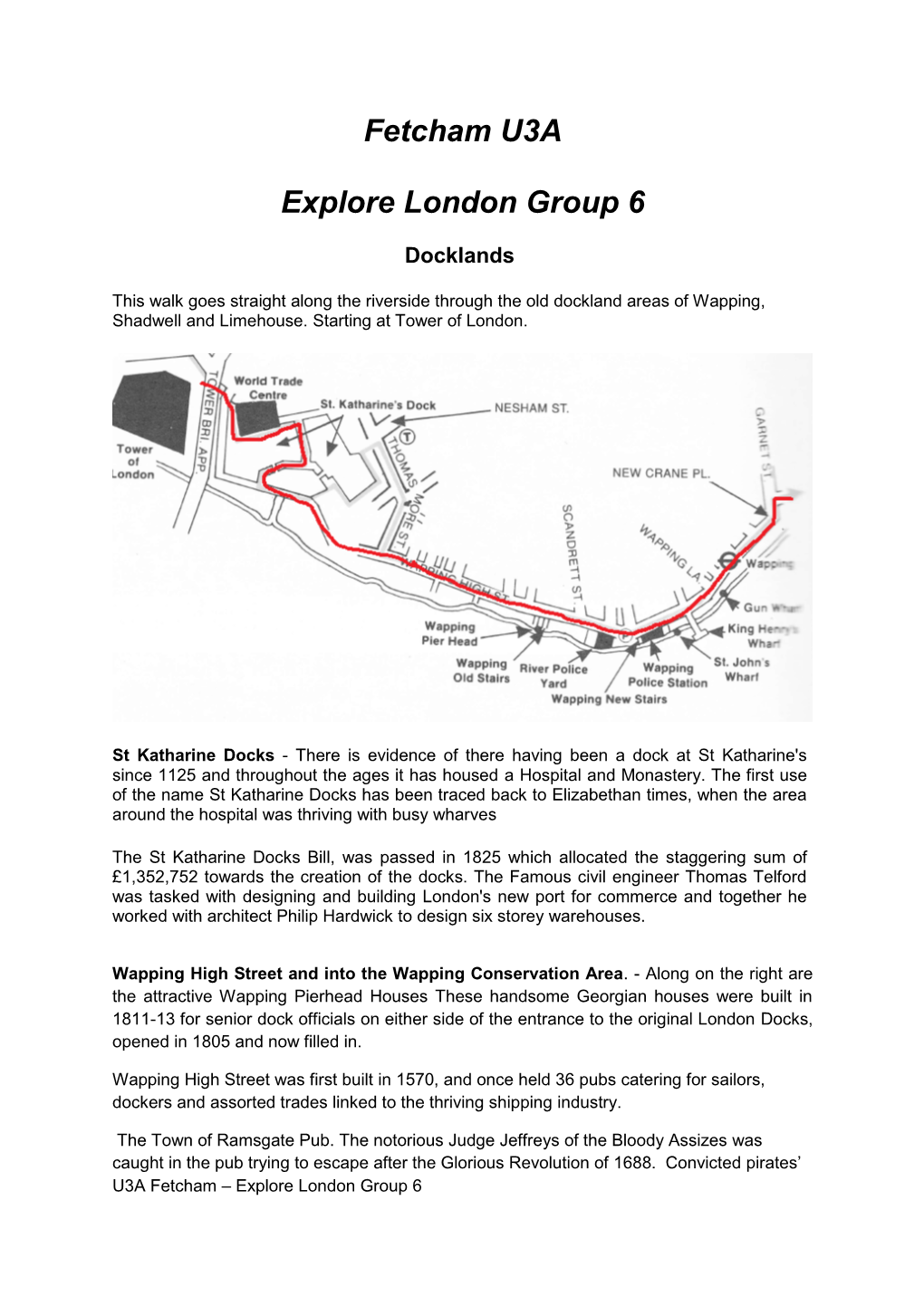 Fetcham U3A Explore London Group 6