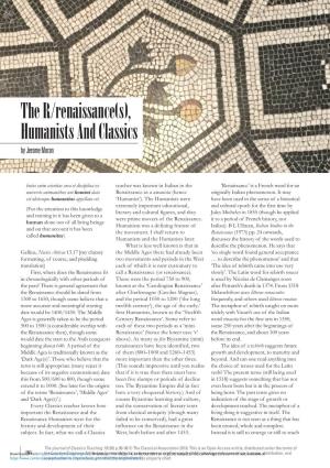 The R/Renaissance(S), Humanists and Classics by Jerome Moran