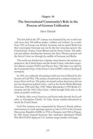 The International Community's Role in the Process of German Unification