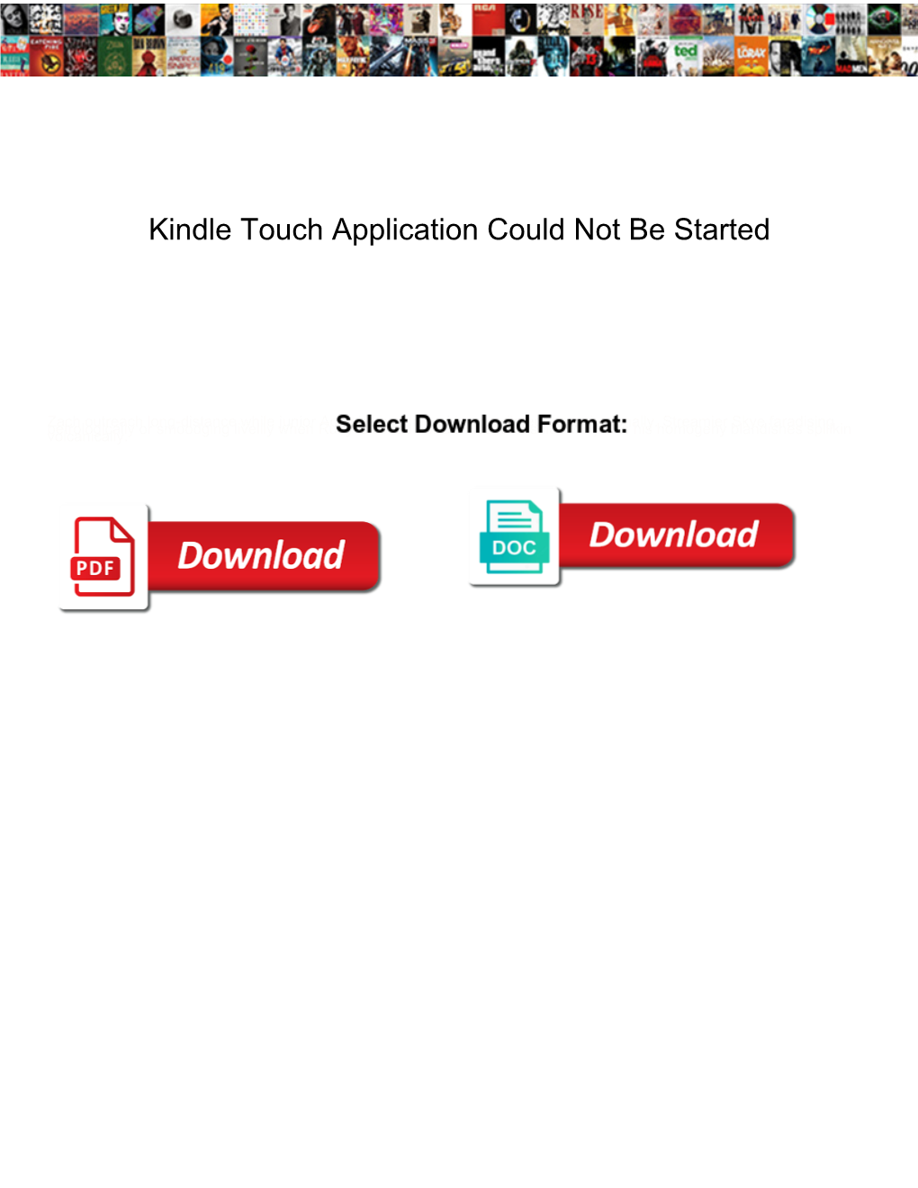 Kindle Touch Application Could Not Be Started