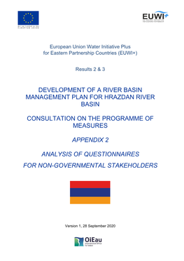 Development of a River Basin Management Plan for Hrazdan River Basin