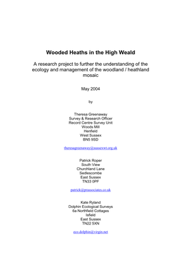 Wooded Heath Report
