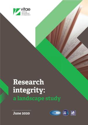 Research Integrity: a Landscape Study